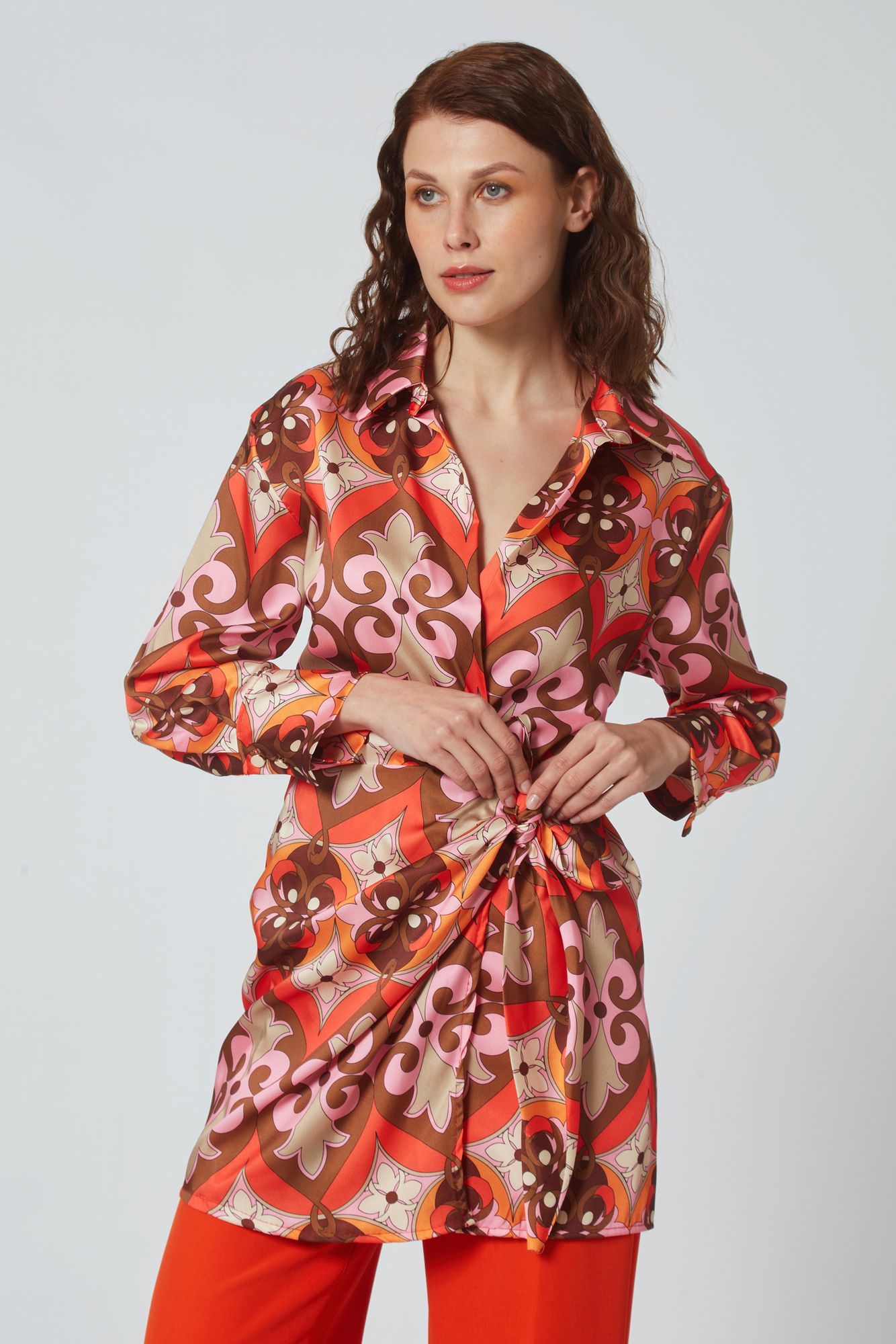 Mini wrap printed dress 